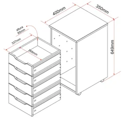 Inter Link Caissons À Roulettes<Caisson de bureau sur roulettes NILS