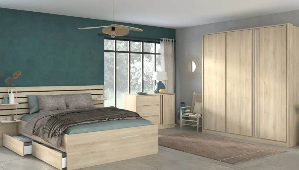 Parisot Chambres Complète<Chambre à coucher 3 éléments MIAMI 22