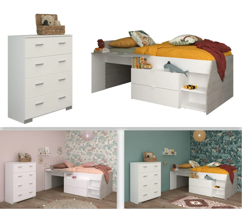 Enfant Parisot Chambres D'Enfant Completes<Chambre junior 2 éléments MILKY 16