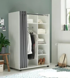 Pol-Power Armoires Multifonctions<Dressing avec rideau en tissu JENKE