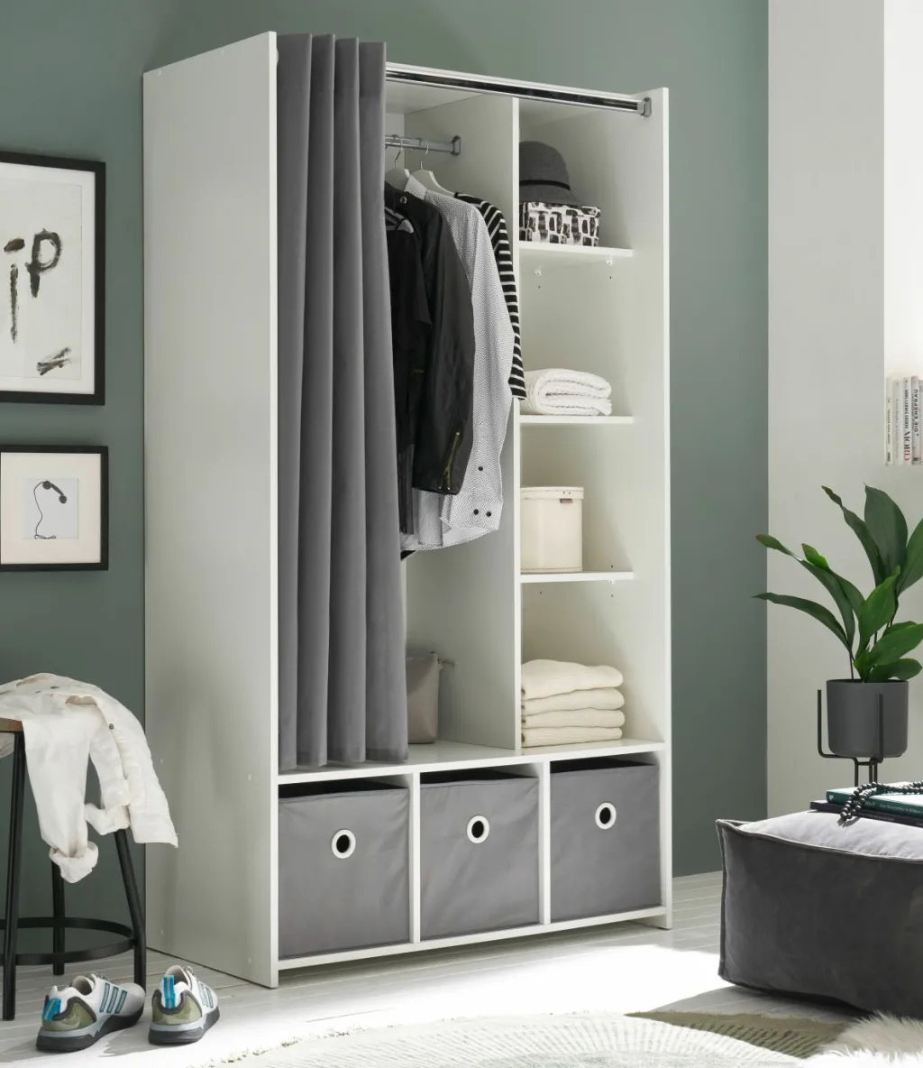 Pol-Power Armoires Multifonctions<Dressing avec rideau en tissu JENKE