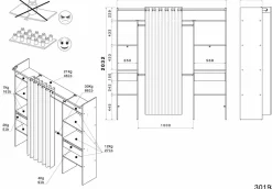 Parisot Armoires Multifonctions<Dressing COMBI 2