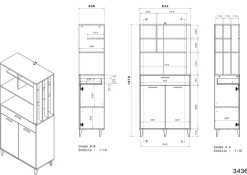 Parisot Buffets Cuisine<Ensemble buffet de cuisine et meuble de rangement ATLANTA 1