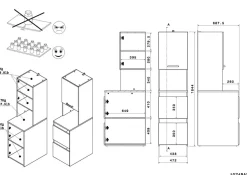 Ensemble de meubles pour machine à laver LAUNDRY 2