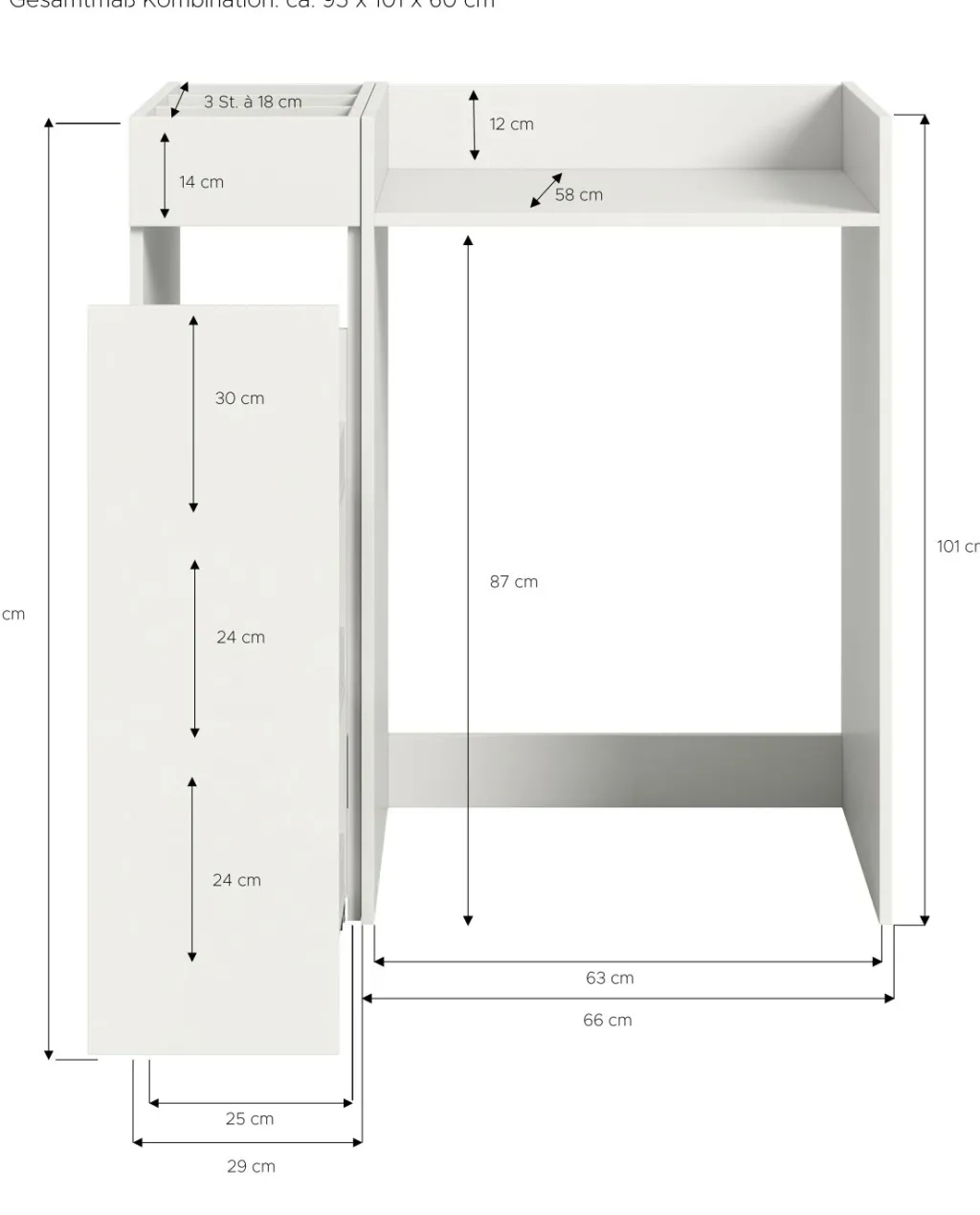 Xonox Meubles De Rangement Pour Machine À Laver<Ensemble pour machine à laver MEKI
