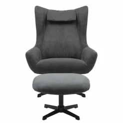 Salesfever Fauteuils Rembourrées|Fauteuils À Oreilles<Fauteuil avec repose-pied 367841