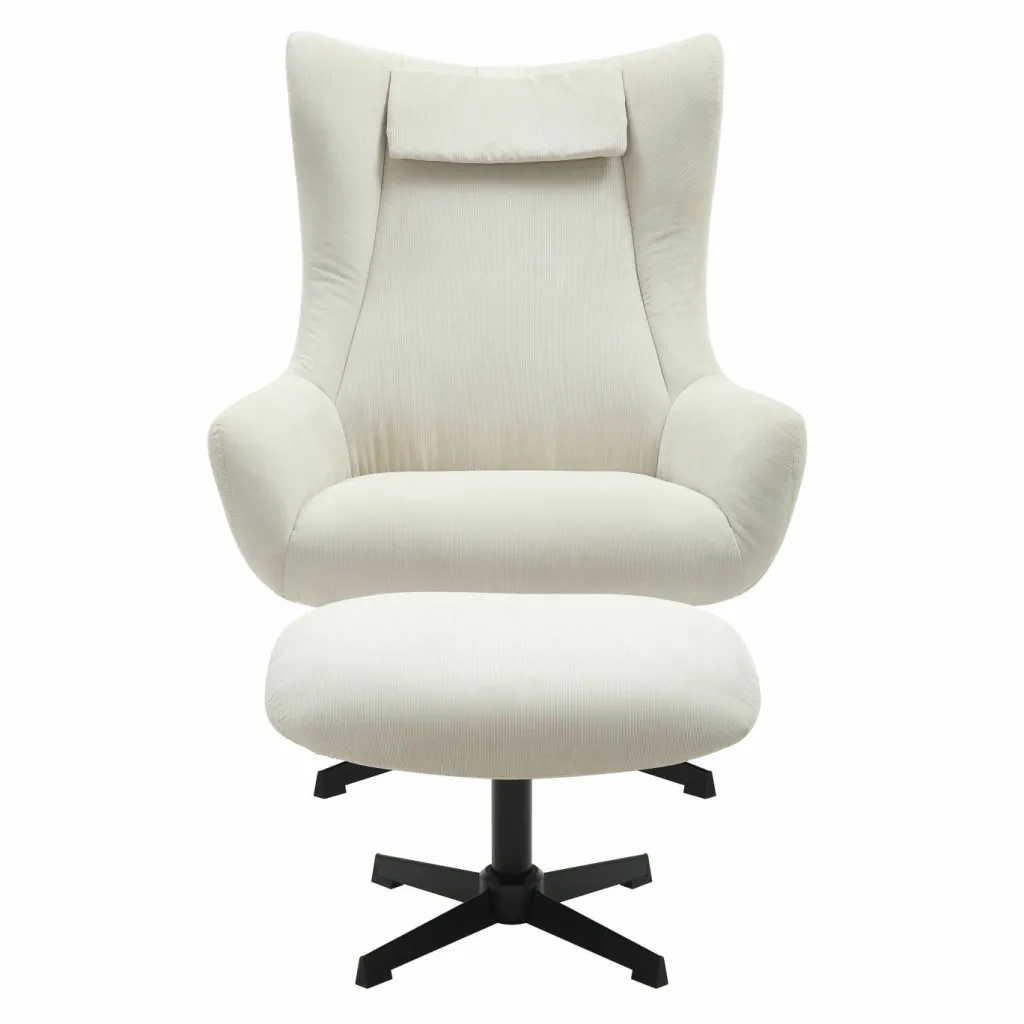 Salesfever Fauteuils Rembourrées|Fauteuils À Oreilles<Fauteuil avec repose-pied 367827