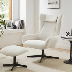 Salesfever Fauteuils Rembourrées|Fauteuils À Oreilles<Fauteuil avec repose-pied 367827