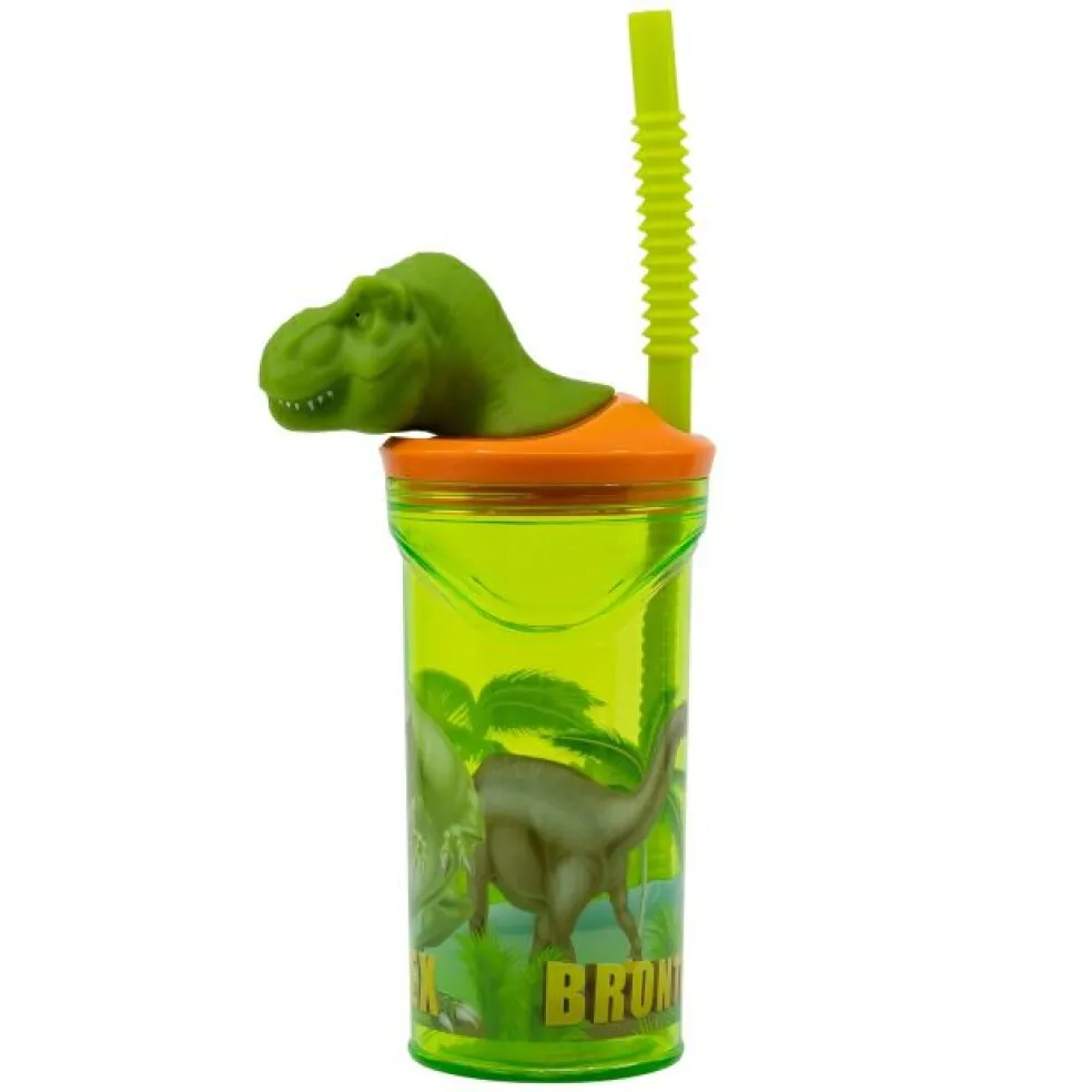 Gourde 3D Dino avec paille REX