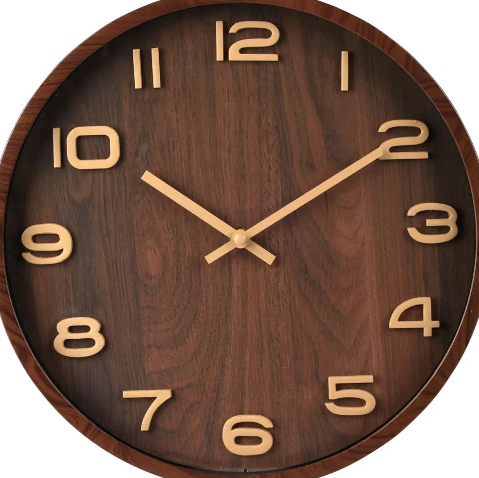 Horloge murale aspect bois EH