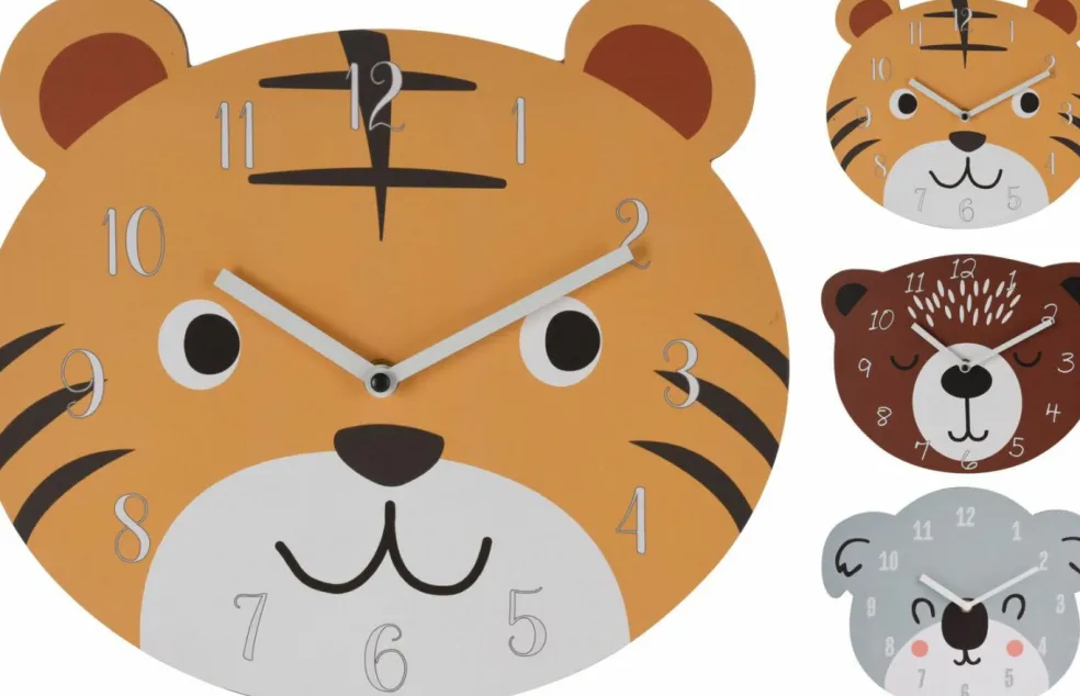 Horloge murale pour enfant motif animal KIDS