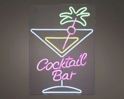 LED néon verre à cocktail avec inscription NEON