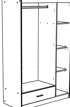 Lit 160 cm avec rangement, armoire, bureau et commode MOST 76