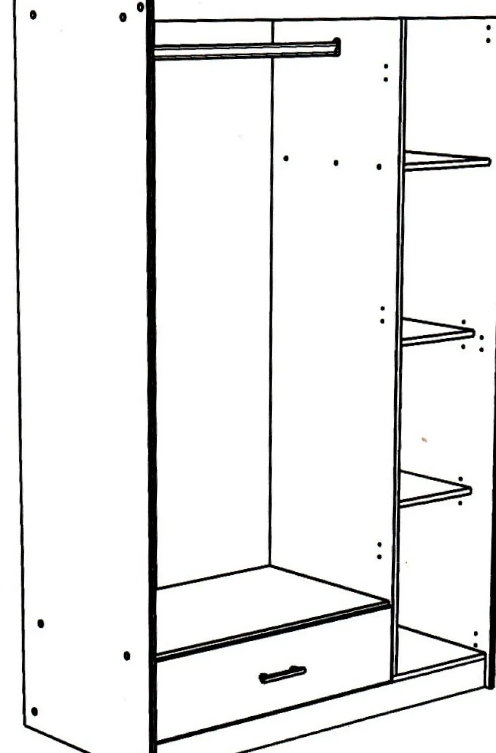 Lit 160 cm avec rangement, armoire, bureau et commode MOST 76