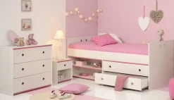 Enfant Parisot Chambres D'Enfant Completes<Lit avec chevet et commode SMOOZY 23b