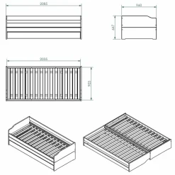 Enfant Inter Link Lits En Bois Massif|Lits Simple<Lit gigogne convertible LOTAR