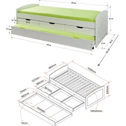 Enfant Inter Link Lits En Bois Massif|Lits Simple<Lit gigogne 90x200cm ULLI