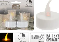 Lot de 2 bougies chauffe-plats LED