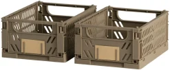 Schou Company Boîtes Pliantes|Boîtes<Lot de 2 caisses pliables ton marron DAY