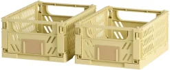 Schou Company Boîtes Pliantes|Boîtes<Lot de 2 caisses pliables ton jaune DAY