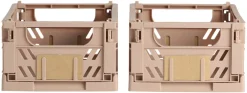 Lot de 2 caisses pliables ton sable DAY