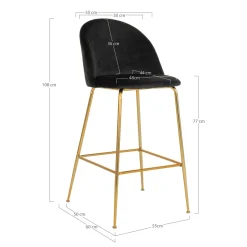 Lot de 2 chaises de bar LAUSANNE