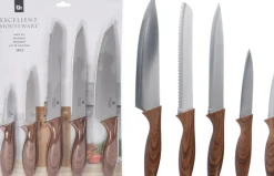Lot de 5 couteaux ton marron