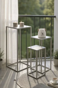 Lot de 3 sellettes porte-plantes VALLETTA 2