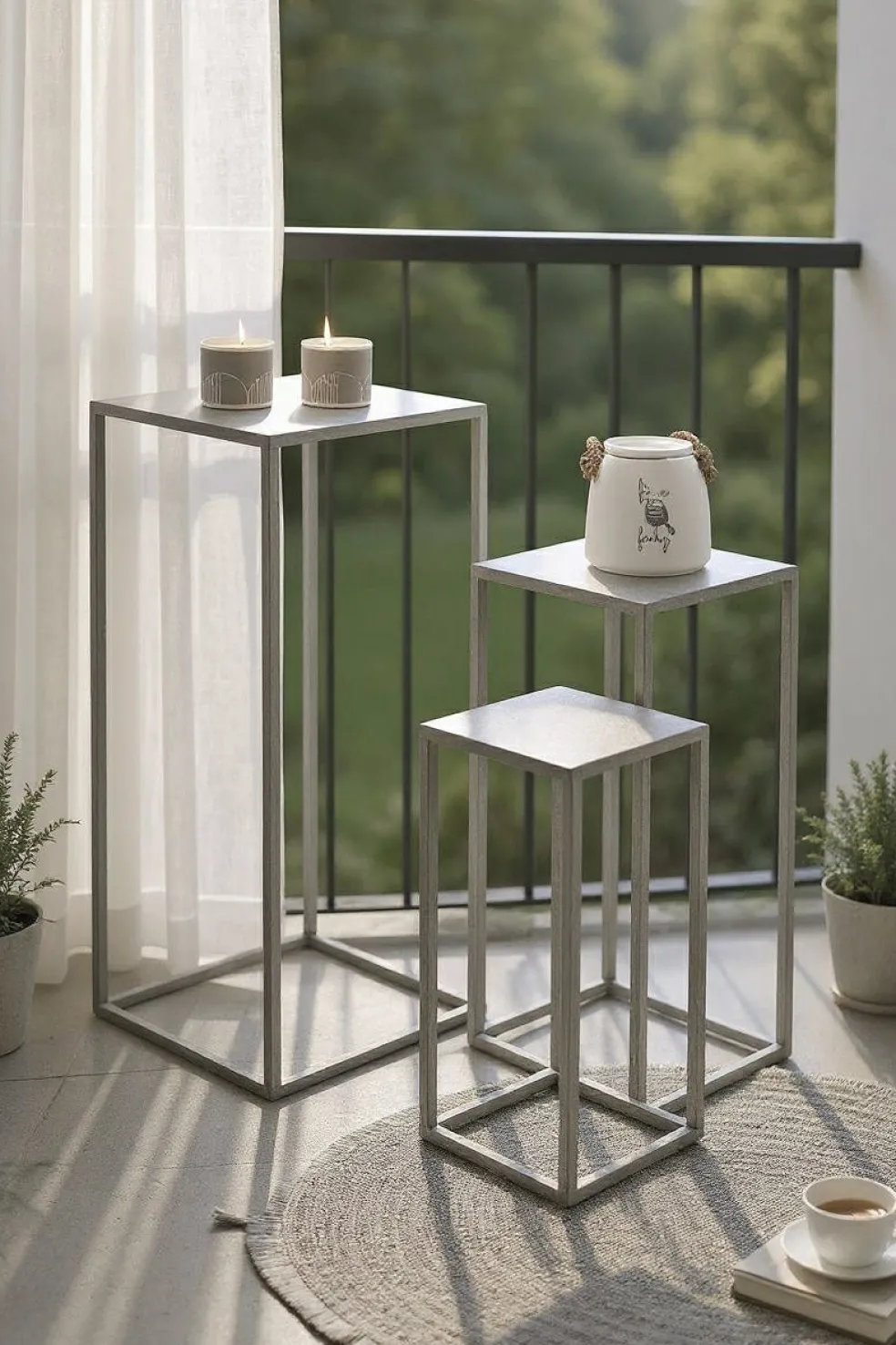 Lot de 3 sellettes porte-plantes VALLETTA 2