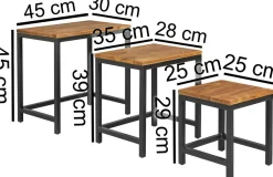 Skyport Tables D'Appoint<Lot de 3 tables gigognes CHIANG MAI