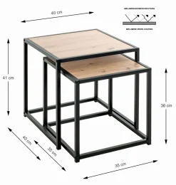 Haku Tables D'Appoint<Lot de 2 tables gigognes CARTAGO