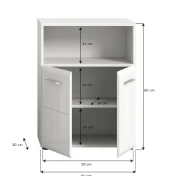 Xonox Commodes Avec Portes|Commodes Sdb<Meuble de salle de bains BONGA