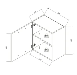 Bega BBK Meubles Hauts Pour Cuisine|Meubles De Cuisine Glasgow<Meuble haut 50 cm GLASGOW