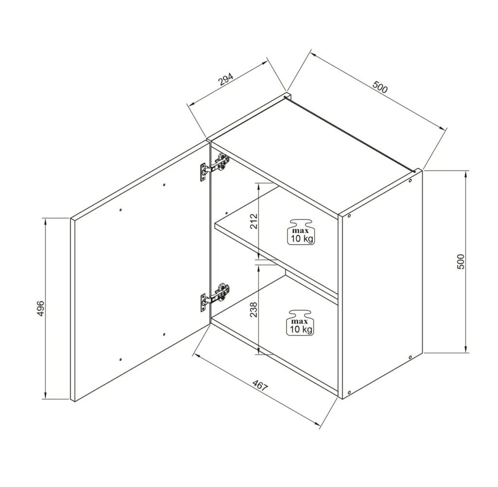 Bega BBK Meubles Hauts Pour Cuisine|Meubles De Cuisine Glasgow<Meuble haut 50 cm GLASGOW