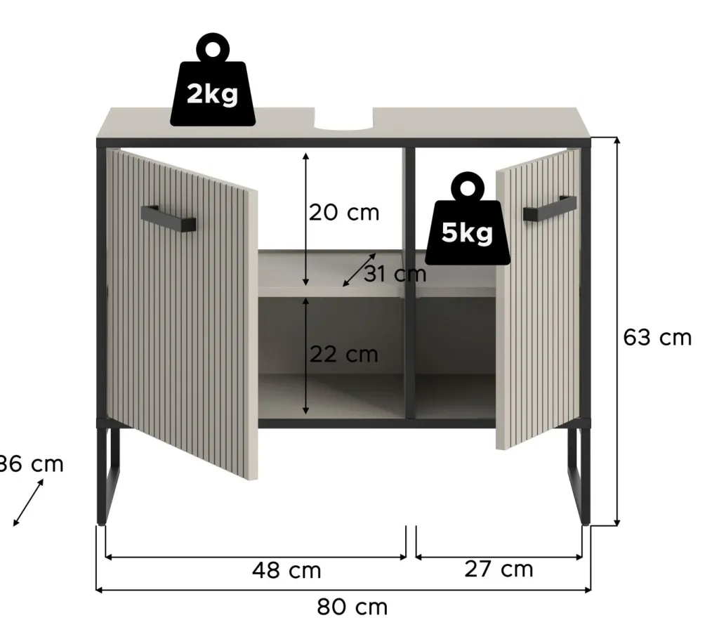 Xonox Armoires De Salle De Bains|Meubles Sous Vasque<Meuble sous lavabo BAGNO