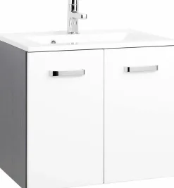 Held Armoires De Salle De Bains<Meuble sous vasque 60 avec vasque en fonte minérale BOLOGNA