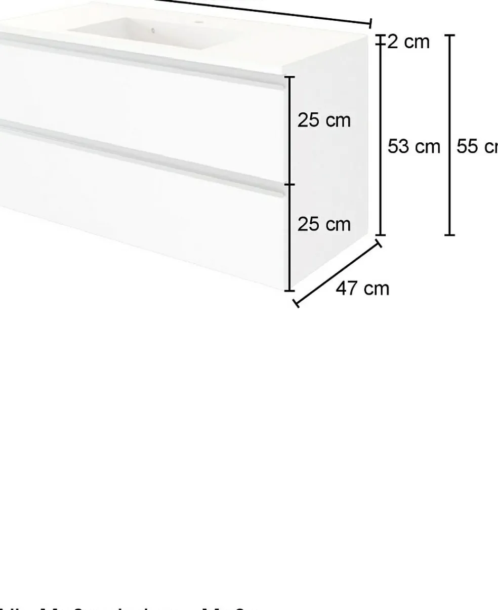 Meuble sous vasque avec lavabo 100 cm AREZZO