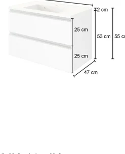 Held Armoires De Salle De Bains<Meuble sous vasque avec lavabo 80 cm AREZZO