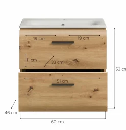Xonox Armoires De Salle De Bains<Meuble sous vasque avec vasque BONGA