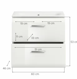Xonox Armoires De Salle De Bains<Meuble sous vasque avec vasque BONGA