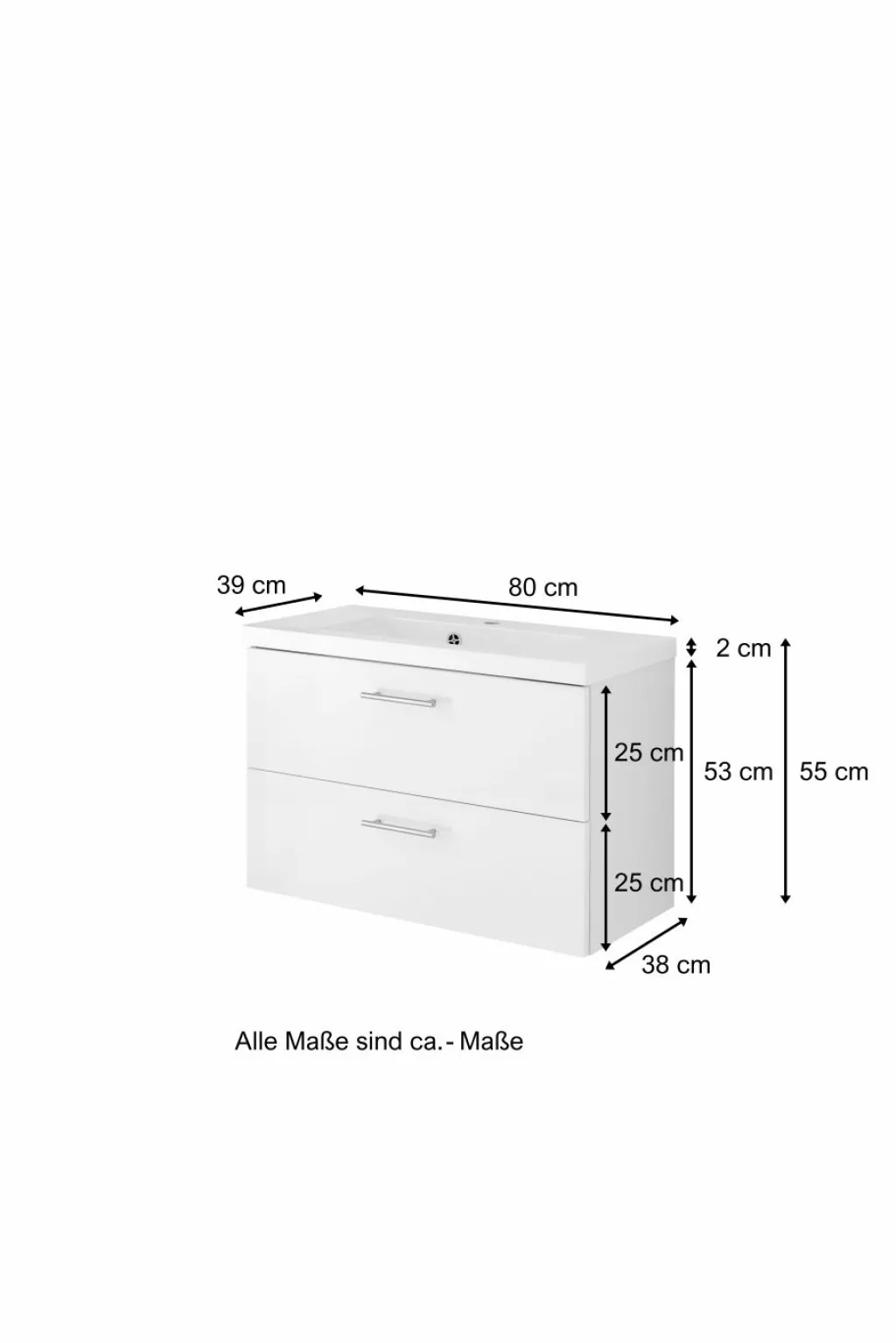 Held Armoires De Salle De Bains<Meuble sous vasque avec vasque 80cm PORTA