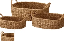 Petit panier ovale en jonc de mer EH