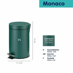 Kela Accessoires Sdb|Seau À Cosmétique<Poubelle de salle de bains MONACO
