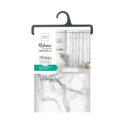 Rideau de douche avec anneaux MARBRE