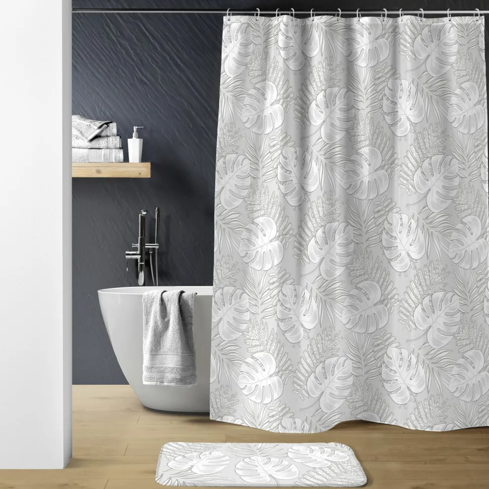 Rideau de douche avec anneaux MONSTERA