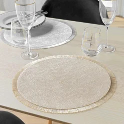 Set de table rond avec fils dorés JOALIE