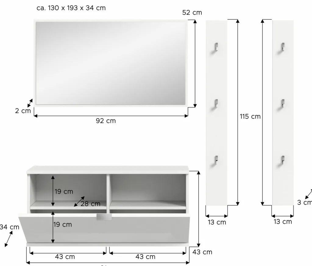 Xonox Vestiaires D'Entrée Complets<Vestiaire combiné 4 éléments BODITE