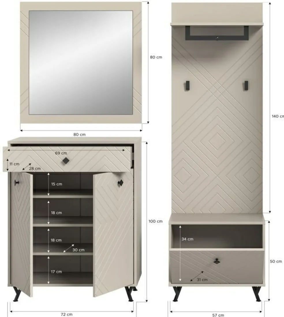 Vestiaire combiné 4 éléments TAPI
