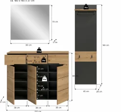 Xonox Vestiaires D'Entrée Complets<Vestiaire combiné 3 éléments GOBA