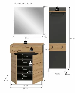 Xonox Vestiaires D'Entrée Complets<Vestiaire combiné 3 éléments GOBA